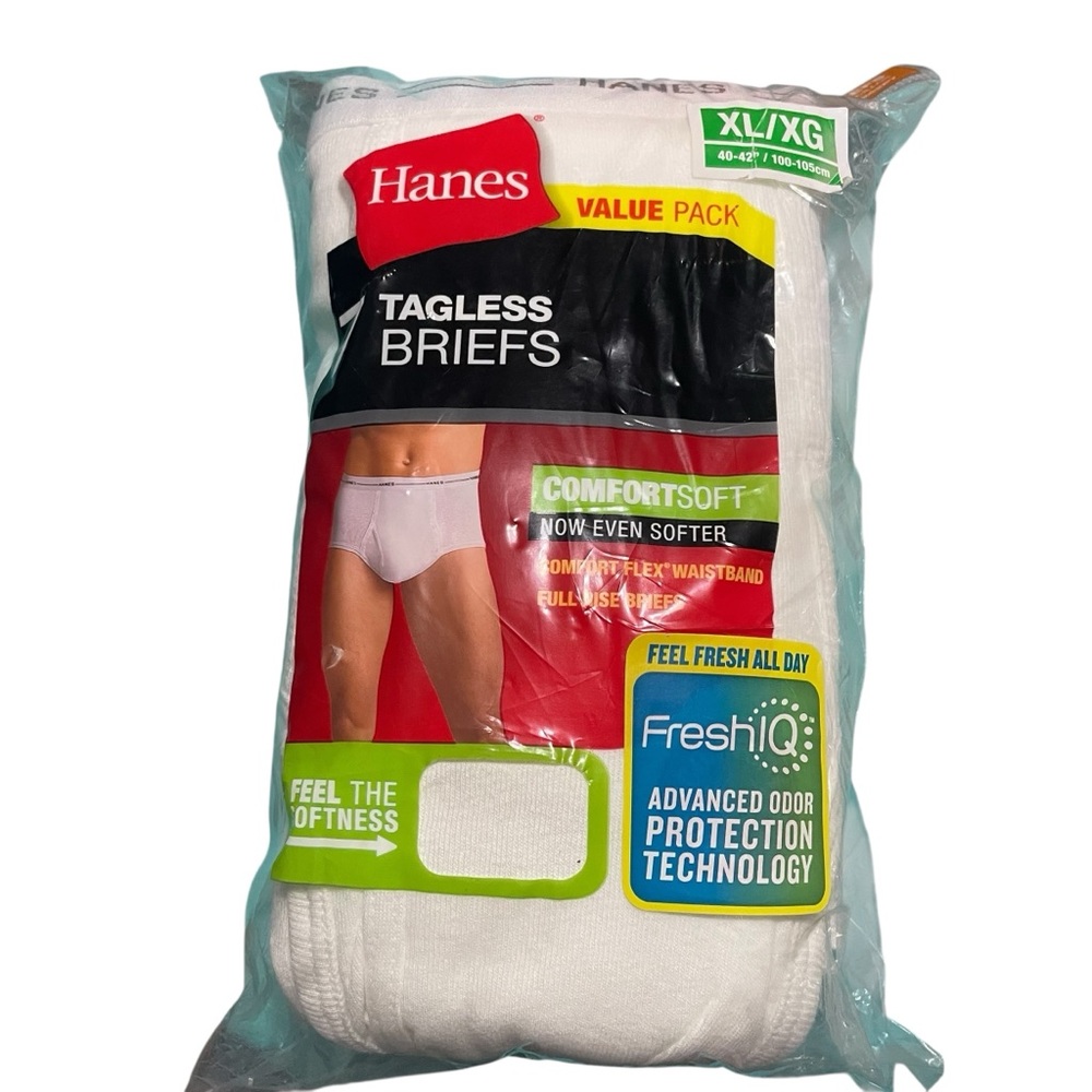 Hanes Men's ComfortSoft Tagless Briefs in White
